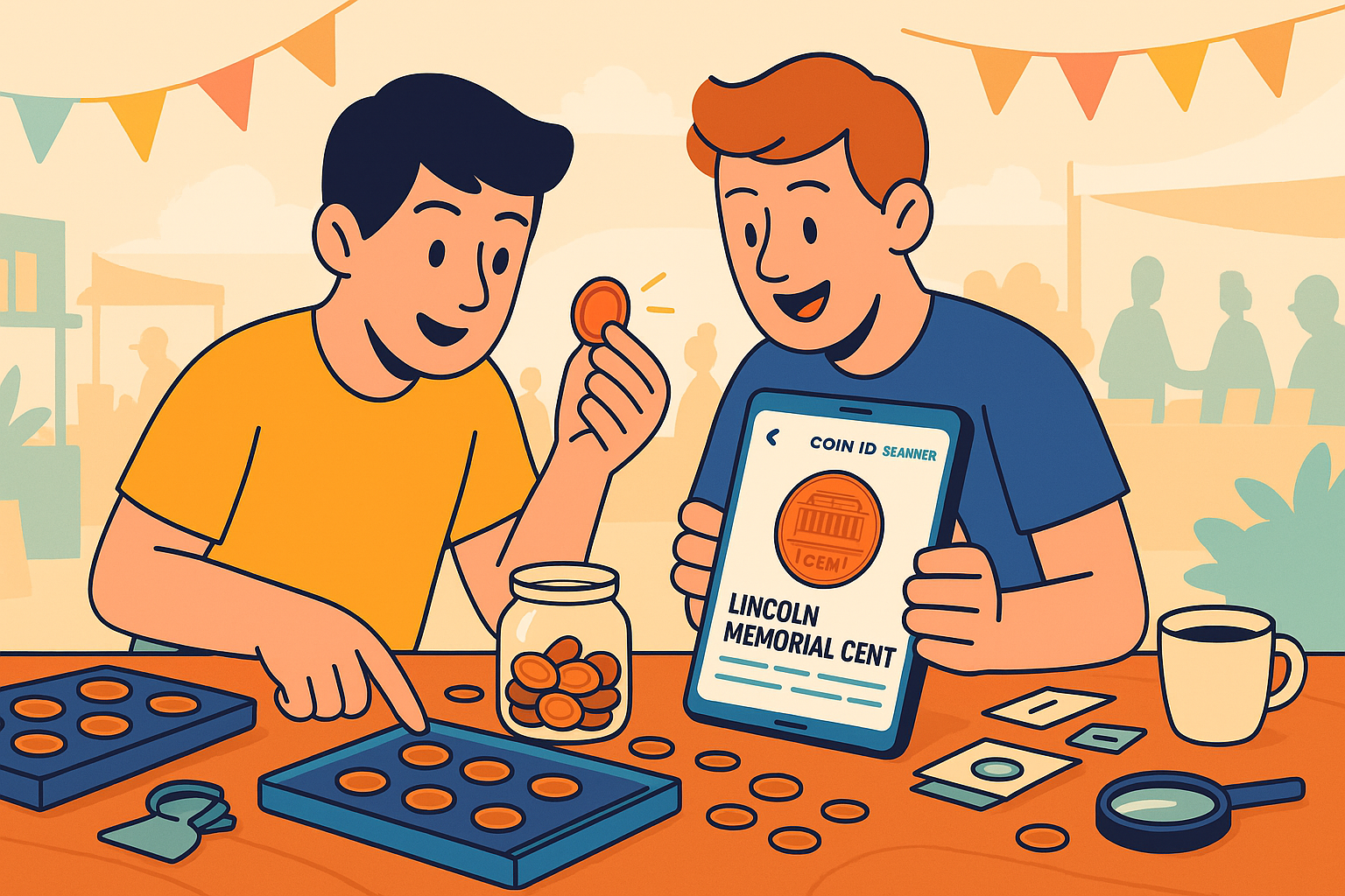  Friends discover a valuable cent at the flea market.